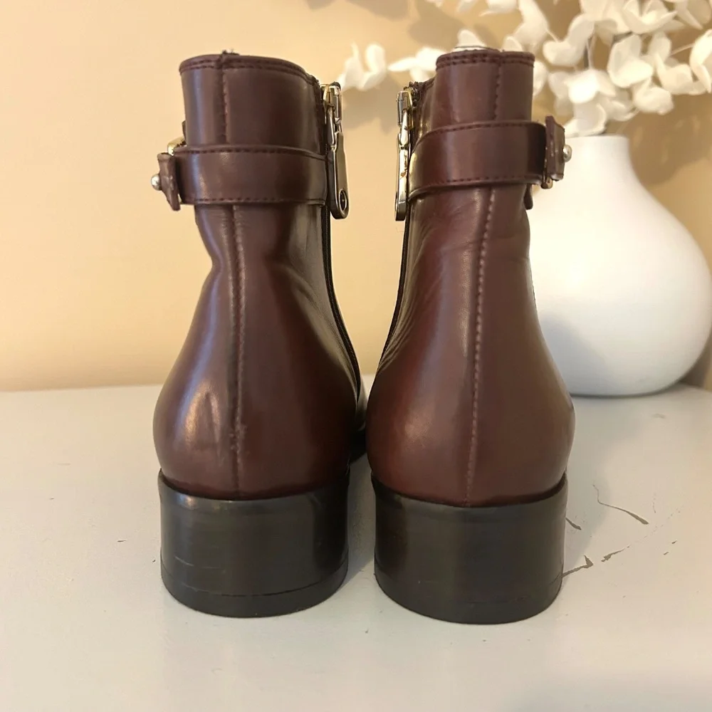 Like New La Canadienne Brown Leather Ankle Boot with Buckle Strap Size 36 - Picture 4 of 16